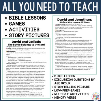 Life of David Bible Lesson and Activities Bundle| 12 Complete Lesson Kits, image 2