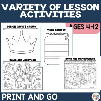 Life of David Bible Lesson and Activities Bundle| 12 Complete Lesson Kits, image 4