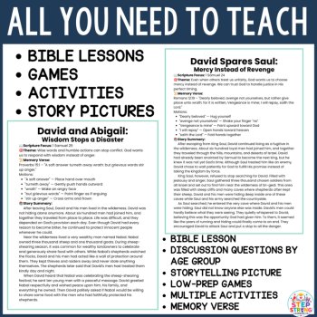 Life of David | David on the Run Bible Lesson Bundle | Sunday School Activities, image 2