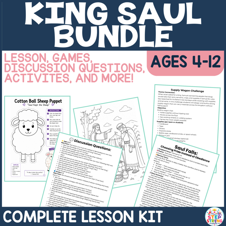 King Saul Bible Lesson Bundle | Saul Is Chosen and Saul Falls Activities