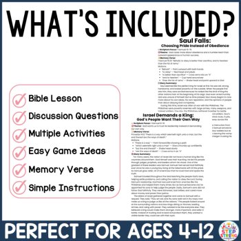 King Saul Bible Lesson Bundle | Saul Is Chosen and Saul Falls Activities, image 2