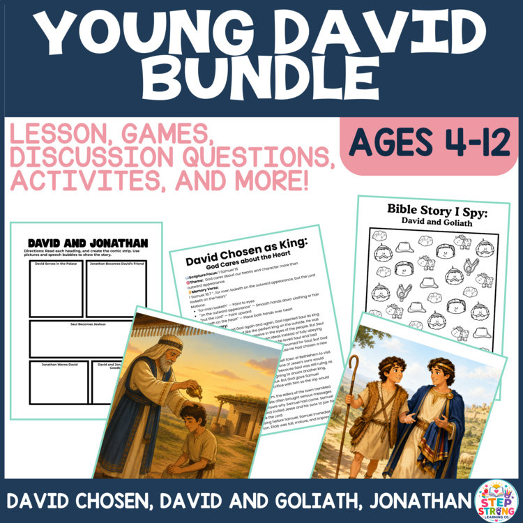 Young David Bible Lessons and Activities | David Chosen, Goliath, and Jonathan
