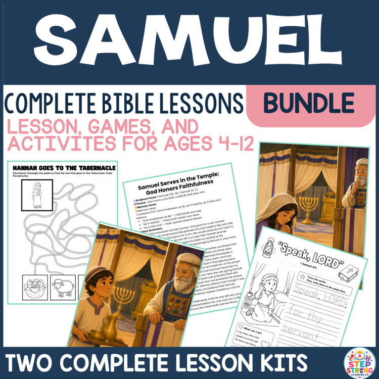 Hannah and Samuel Bible Lessons and Activities Bundle| Sunday School,Kids Church