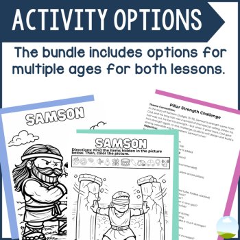 Samson Bible Lesson and Activities Bundle for Sunday School, Kids Church, image 4