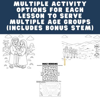 The Story of Ruth Bible Lesson and Activities Bundle| Sunday School| Kids Church, image 2