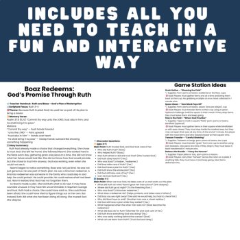 The Story of Ruth Bible Lesson and Activities Bundle| Sunday School| Kids Church, image 4