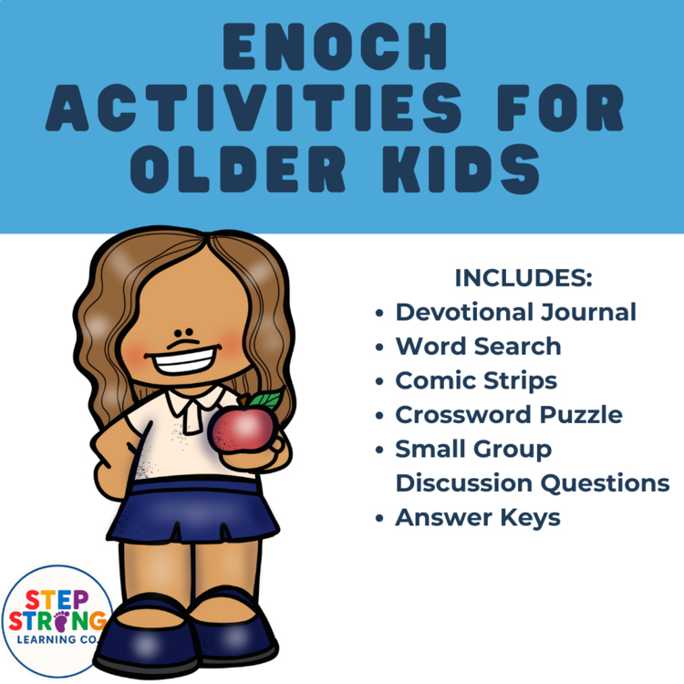 Enoch Activities for Older Kids| Bible Word Search, Crossword, Devotional, Comic