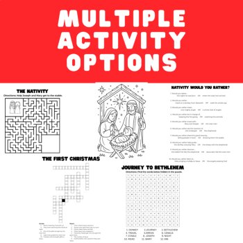 Nativity Activities for Older Kids | Christmas Bible Worksheets, Word Puzzles, image 3
