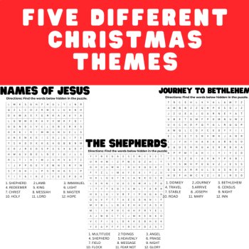 First Christmas Word Search Bundle | Nativity, Wise Men, Shepherds Activities, image 2
