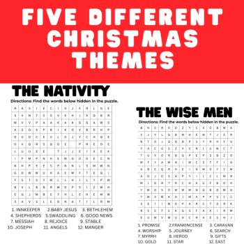 First Christmas Word Search Bundle | Nativity, Wise Men, Shepherds Activities, image 3
