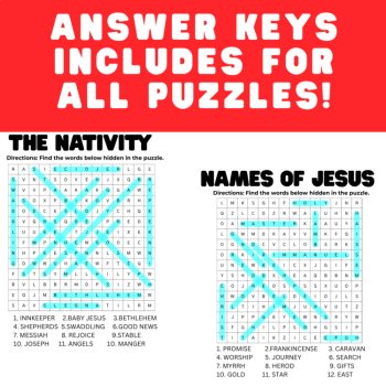 First Christmas Word Search Bundle | Nativity, Wise Men, Shepherds Activities, image 4
