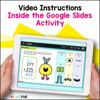 3 Digit Addition with Regrouping #5 - Google Slides - Build a Monster, image 2