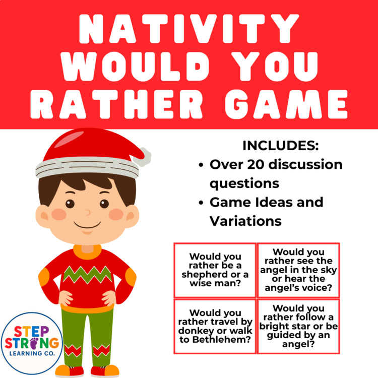 Nativity Christmas “Would You Rather?” Game | Bible Christmas Activity for Kids