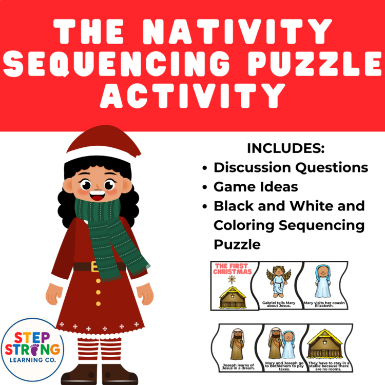 The First Christmas Sequencing Puzzle Craft & Game  | Nativity Story Activity