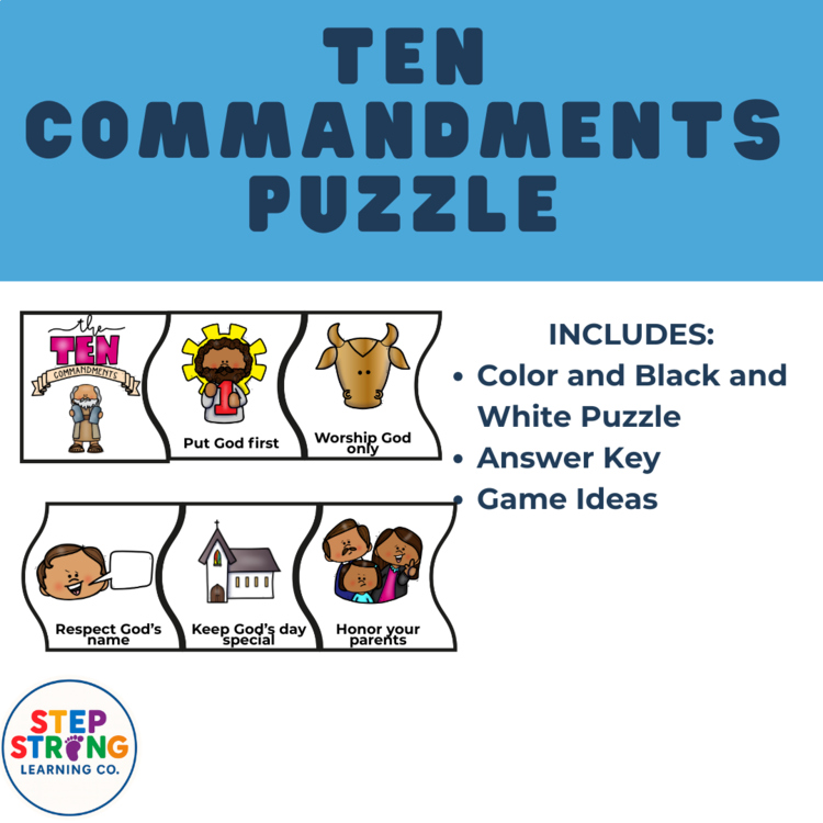 Ten Commandments Puzzle Race Game | Bible Activity for Kids