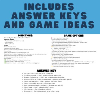 Ten Commandments Puzzle Race Game | Bible Activity for Kids, image 4