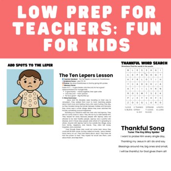 Ten Lepers Thanksgiving Bible Lesson & Activity Pack, image 3