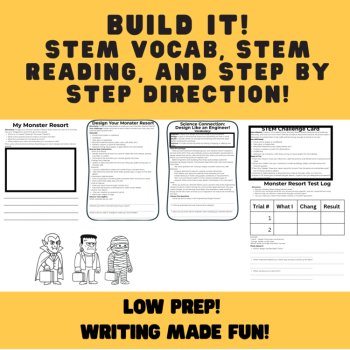 Monster Resort STEAM Project Halloween Persuasive Writing + Building Challenge, image 3
