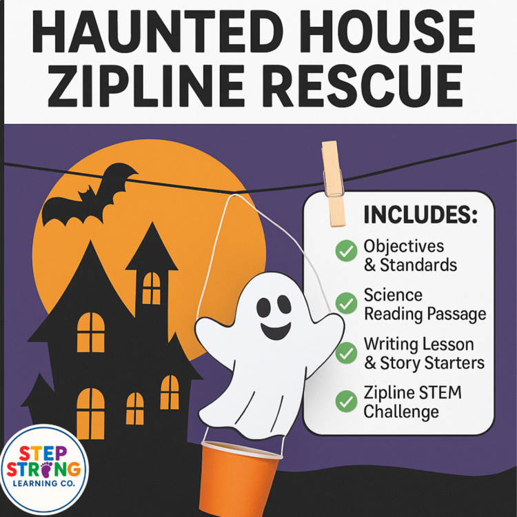 Haunted House Zipline Escape | Halloween STEM + Narrative Writing Lesson