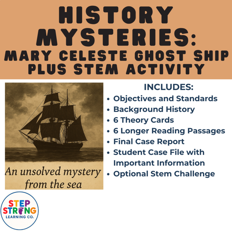 History Mystery: Mary Celeste Ghost Ship | Critical Thinking + STEM Challenge