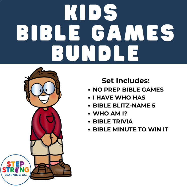 Bible Games Mega Bundle | 6 Low-Prep Bible Review & Kids' Bible Games
