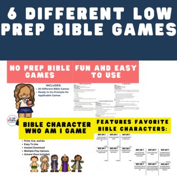 Bible Games Mega Bundle | 6 Low-Prep Bible Review & Kids' Bible Games, image 3