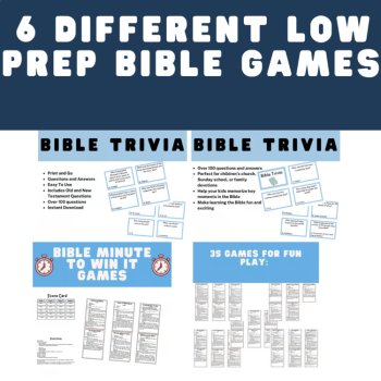 Bible Games Mega Bundle | 6 Low-Prep Bible Review & Kids' Bible Games, image 4