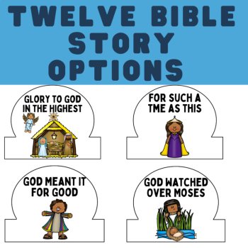 Bible Story Crown Craft Mega Bundle | 12 Printable Crowns, image 2