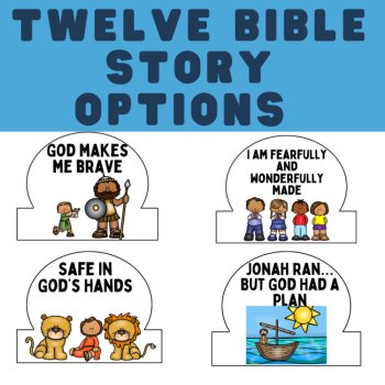 Bible Story Crown Craft Mega Bundle | 12 Printable Crowns, image 3