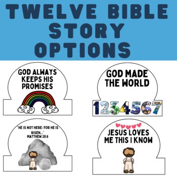 Bible Story Crown Craft Mega Bundle | 12 Printable Crowns, image 4