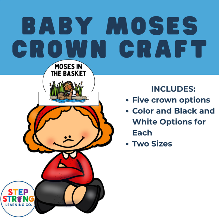 Baby Moses Crown Craft | Bible Story Activity for Sunday School, Kids Church