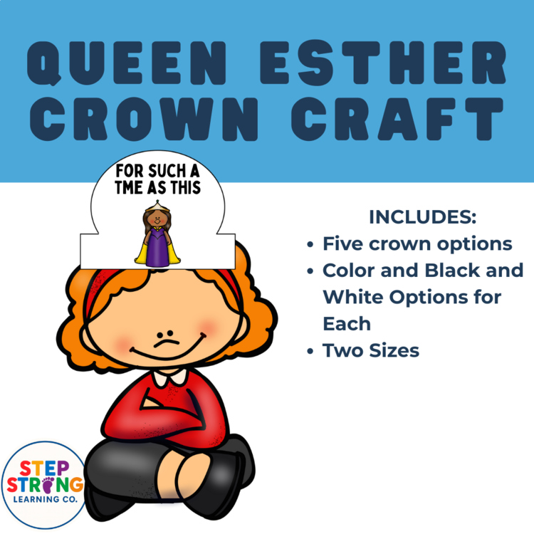 Queen Esther Bible Story Crown Craft Activity| Sunday School, Kids' Church, VBS