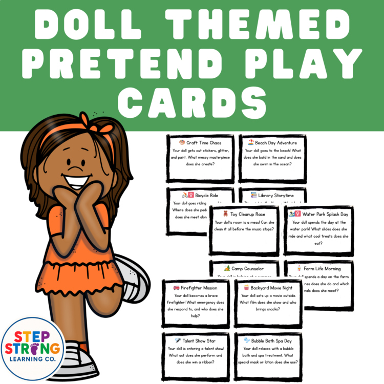 Let’s Play Dolls! Pretend Play Story Cards | 100 Printable Dollhouse Prompts