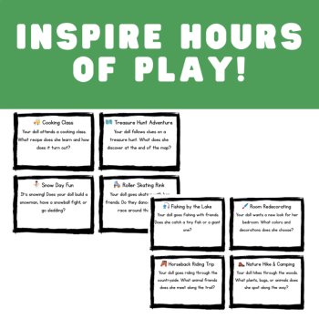 Let’s Play Dolls! Pretend Play Story Cards | 100 Printable Dollhouse Prompts, image 3