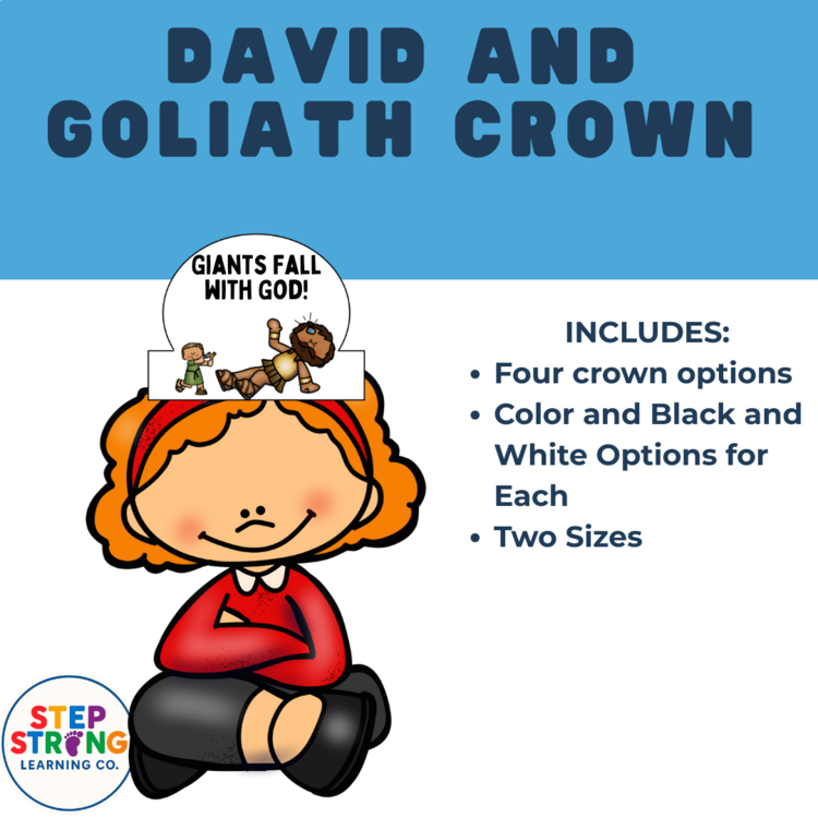 David and Goliath Bible Craft Crown – Sunday School, VBS, or Kids' Church