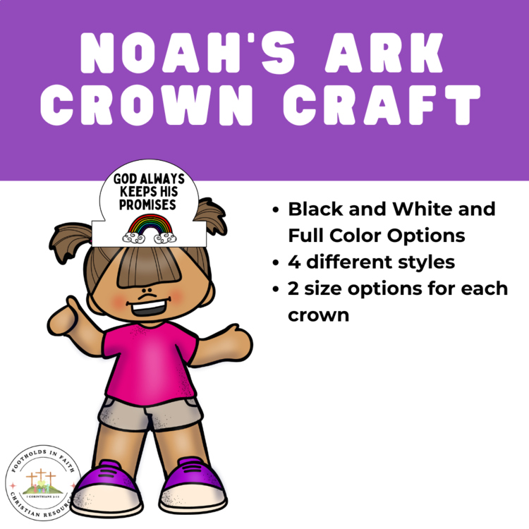 Noah's Ark Bible Crown Craft for Sunday School, Kids' Church, Kids' Clubs