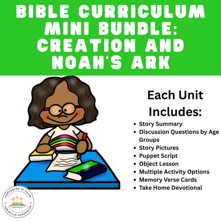 Creation & Noah’s Ark Bible Lesson Bundle | Kids Bible Curriculum for Ages 4–11