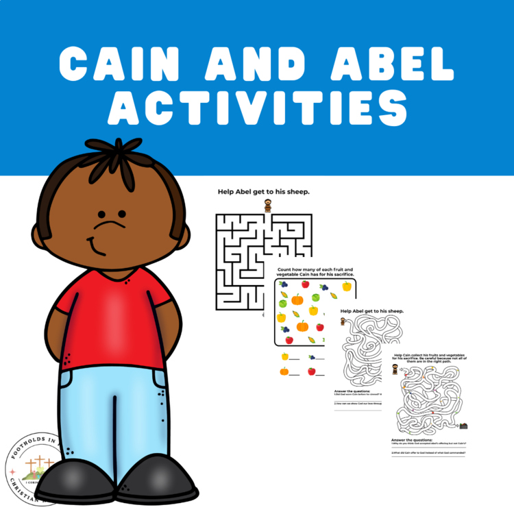 Cain and Abel Bible Activity Pack| Sunday School, Homeschool, Kids Church