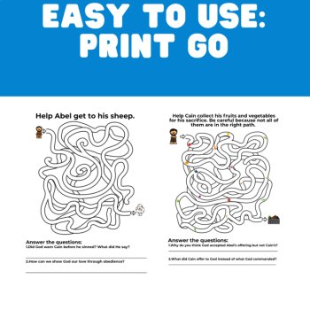 Cain and Abel Bible Activity Pack| Sunday School, Homeschool, Kids Church, image 3