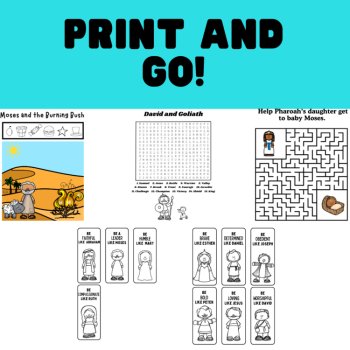 Bible Activity Bundle| Mazes, Hidden Pictures, Word Searches, etc., image 2