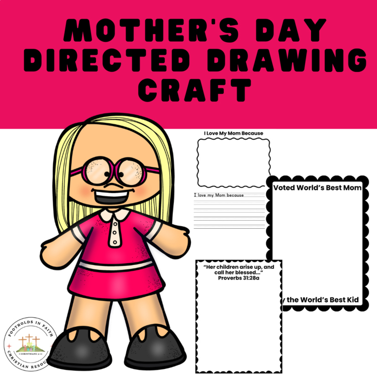 Mother’s Day Directed Drawing with Writing Prompts (Includes a Religious Option)