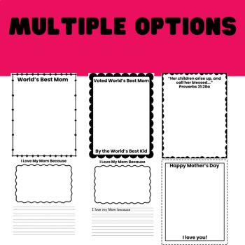 Mother’s Day Directed Drawing with Writing Prompts (Includes a Religious Option), image 2