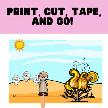 Moses and the Burning Bush Movable Craft | Bible Story Activity, image 2