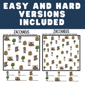 Bible Story I Spy Activity Pack | 20 Printable Worksheets with Easy & Hard Level, image 2