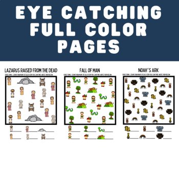 Bible Story I Spy Activity Pack | 20 Printable Worksheets with Easy & Hard Level, image 3