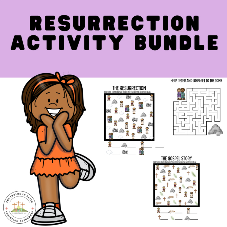 Resurrection Activity Pack | Easter Bible Worksheets & Mazes | He Is Risen