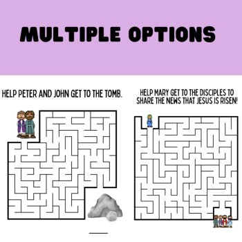 Resurrection Activity Pack | Easter Bible Worksheets & Mazes | He Is Risen, image 3