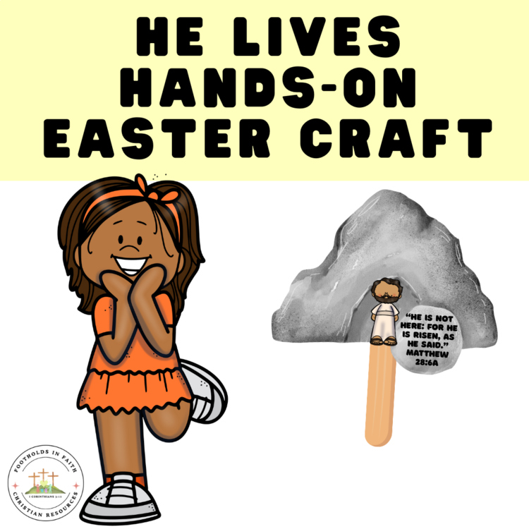 He Is Risen Easter Craft for Kids | Resurrection Popsicle Stick Bible Activity