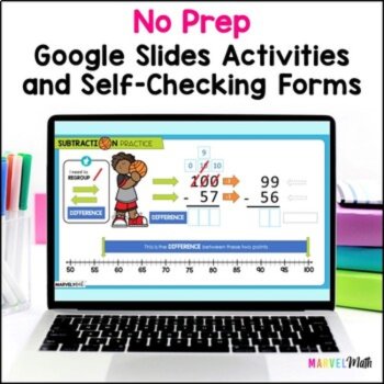 3 Digit Subtraction with Regrouping Digital Bundle - Google Slides and Forms, image 4