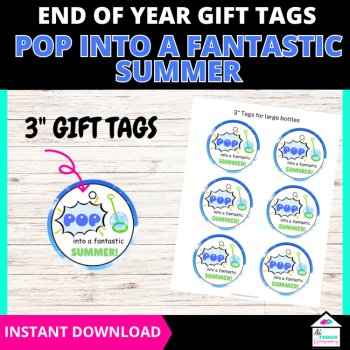 End of Year "Pop into a Fantastic Summer" Blow Bubbles Gift Tags, image 3